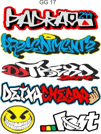 Cartela Adesivos GG 17
