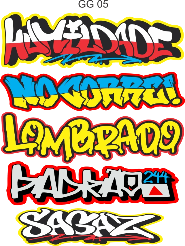 Cartela Adesivos GG 05