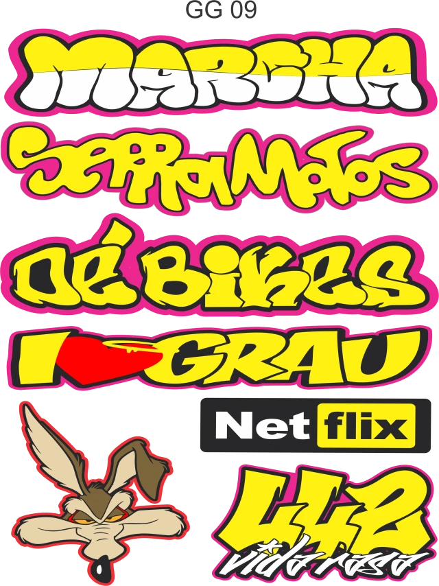 Cartela Adesivos GG 09