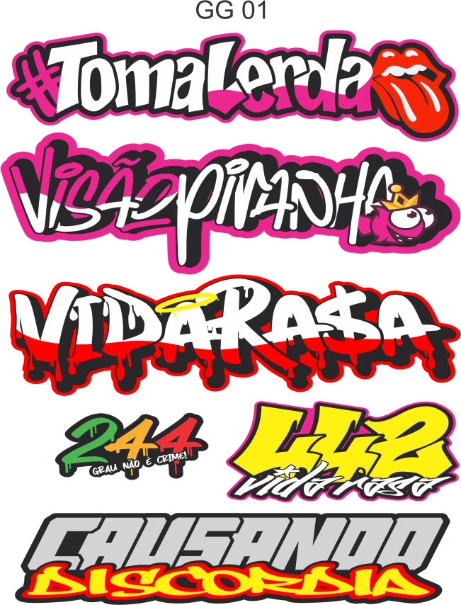 Cartela Adesivos GG 01