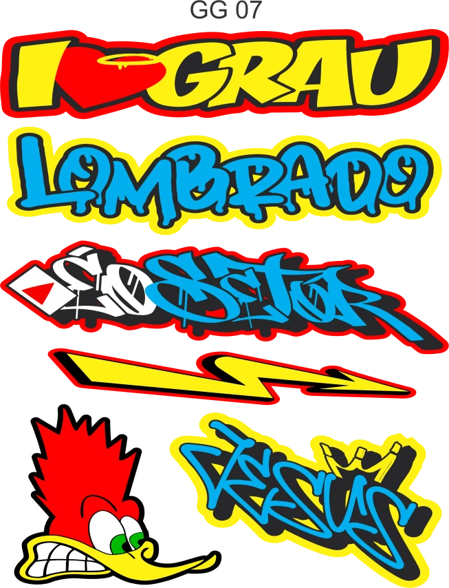 Cartela Adesivos GG 07