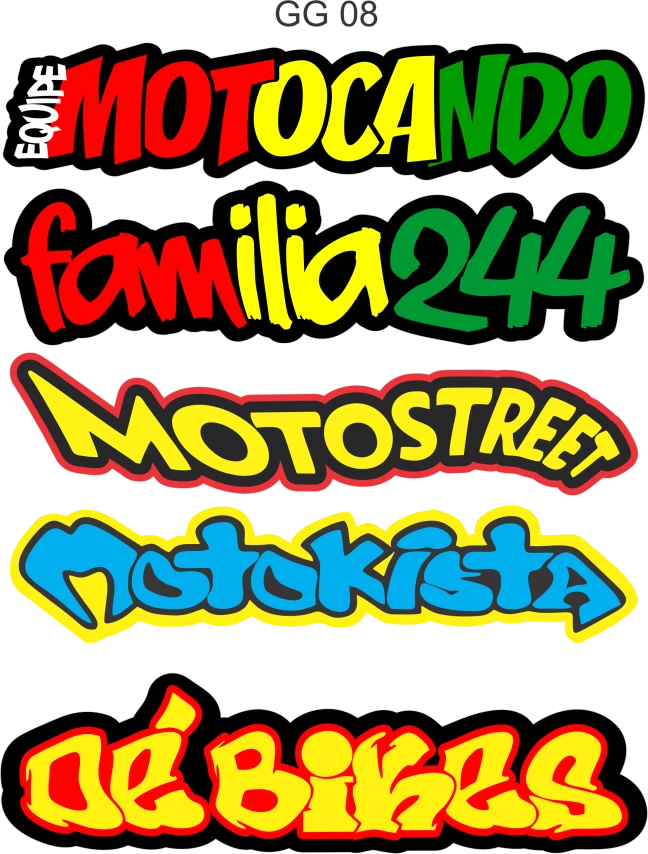Cartela Adesivos GG 08
