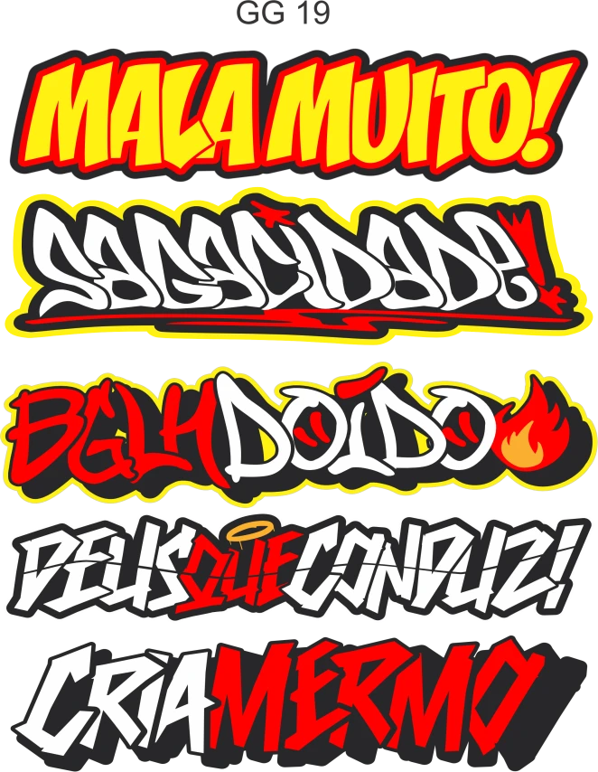 Cartela Adesivos GG 19