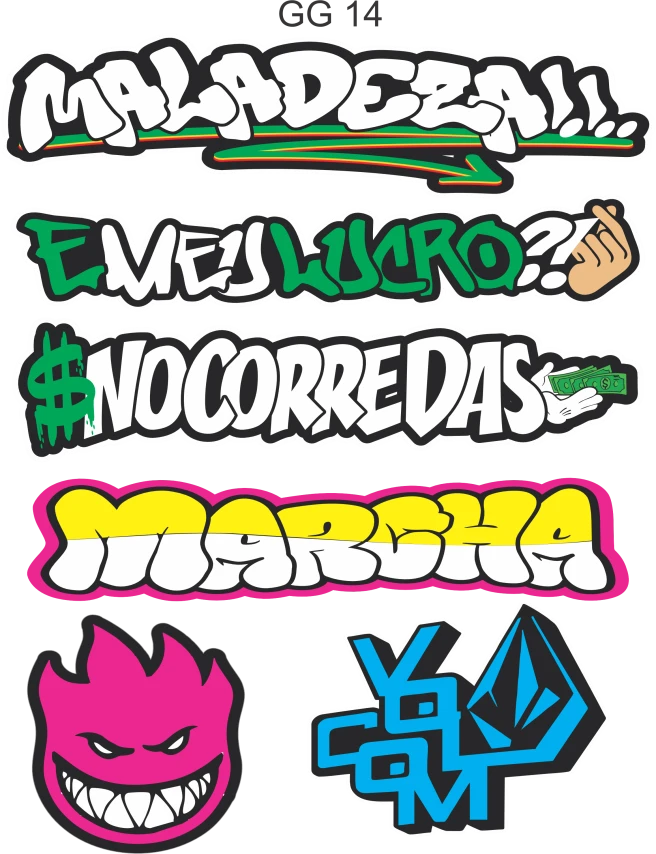Cartela Adesivos GG 14