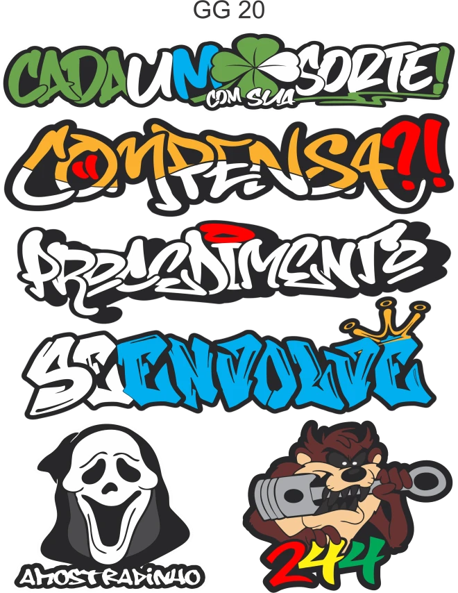 Cartela Adesivos GG 20